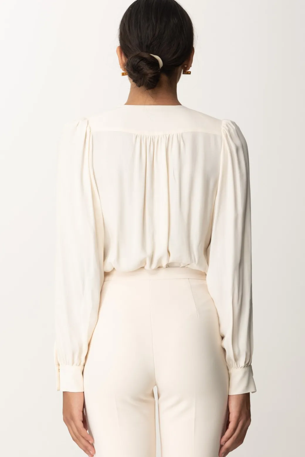 Elisabetta Franchi Body a Incrocio con Ricamo Sulle SpalleBURRO