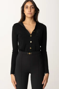 Elisabetta Franchi Body con Ricamo LogoNERO