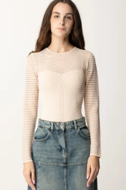 Elisabetta Franchi Body con Motivo ChevronROSA CIPRIA