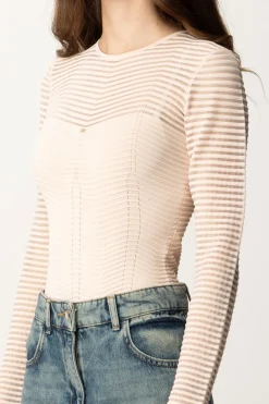 Elisabetta Franchi Body con Motivo ChevronROSA CIPRIA