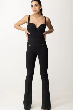 Elisabetta Franchi Body con Fiocco In RasoNERO