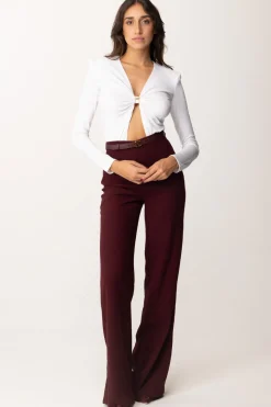 Elisabetta Franchi Body con Cut-out e GioielloAVORIO