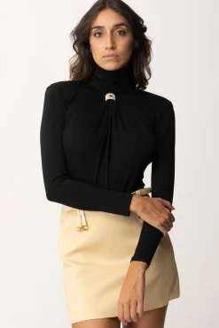 Elisabetta Franchi Body In Jersey con Accessorio GioielloNERO