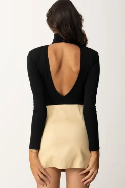 Elisabetta Franchi Body In Jersey con Accessorio GioielloNERO