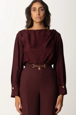 Elisabetta Franchi Body In Raso Jacquard con CollanaROUGE NOIR