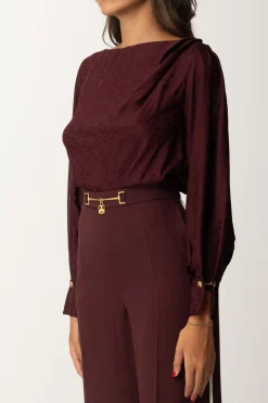 Elisabetta Franchi Body In Raso Jacquard con CollanaROUGE NOIR