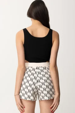 Elisabetta Franchi Body Sgambato a CostineNERO