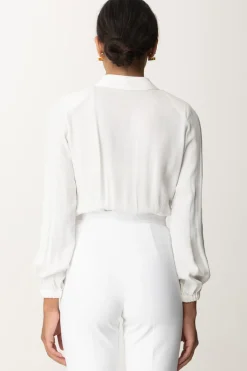 Elisabetta Franchi Body Scollo a Incrocio In GeorgetteAVORIO