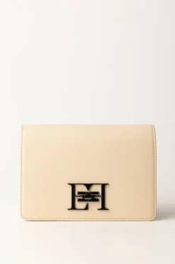 Elisabetta Franchi Borsa a Tracolla con Logo In MetalloCREMA