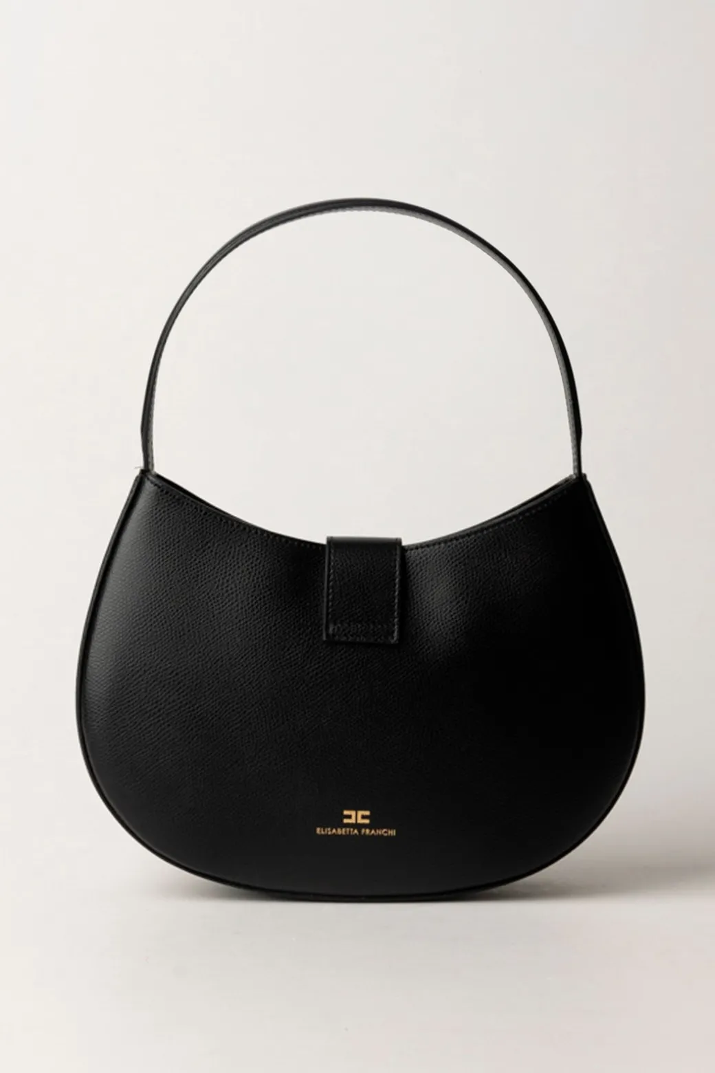 Elisabetta Franchi Borsa Hobo Grande con LogoNERO