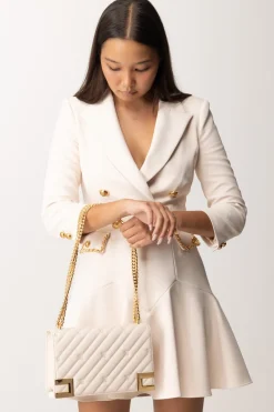 Elisabetta Franchi Borsa Trapuntata Grande con LoghiLATTICE