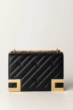 Elisabetta Franchi Borsa Trapuntata Media con LoghiNERO