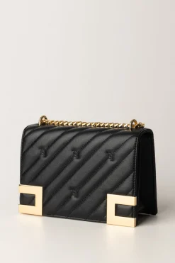 Elisabetta Franchi Borsa Trapuntata Media con LoghiNERO