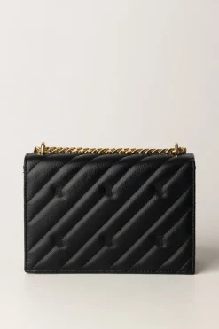 Elisabetta Franchi Borsa Trapuntata Media con LoghiNERO