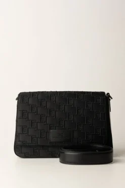 Elisabetta Franchi Borsa a Spalla Media In Raso RicamatoNERO