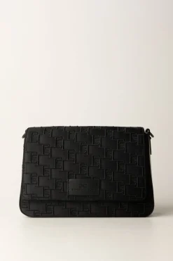 Elisabetta Franchi Borsa a Spalla Media In Raso RicamatoNERO