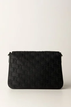 Elisabetta Franchi Borsa a Spalla Media In Raso RicamatoNERO