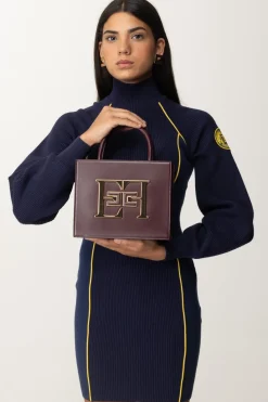 Elisabetta Franchi Borsa a Mano Piccola con LogoROUGE NOIR