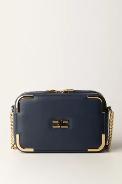 Elisabetta Franchi Borsa a Tracolla con Dettagli In MetalloNAVY