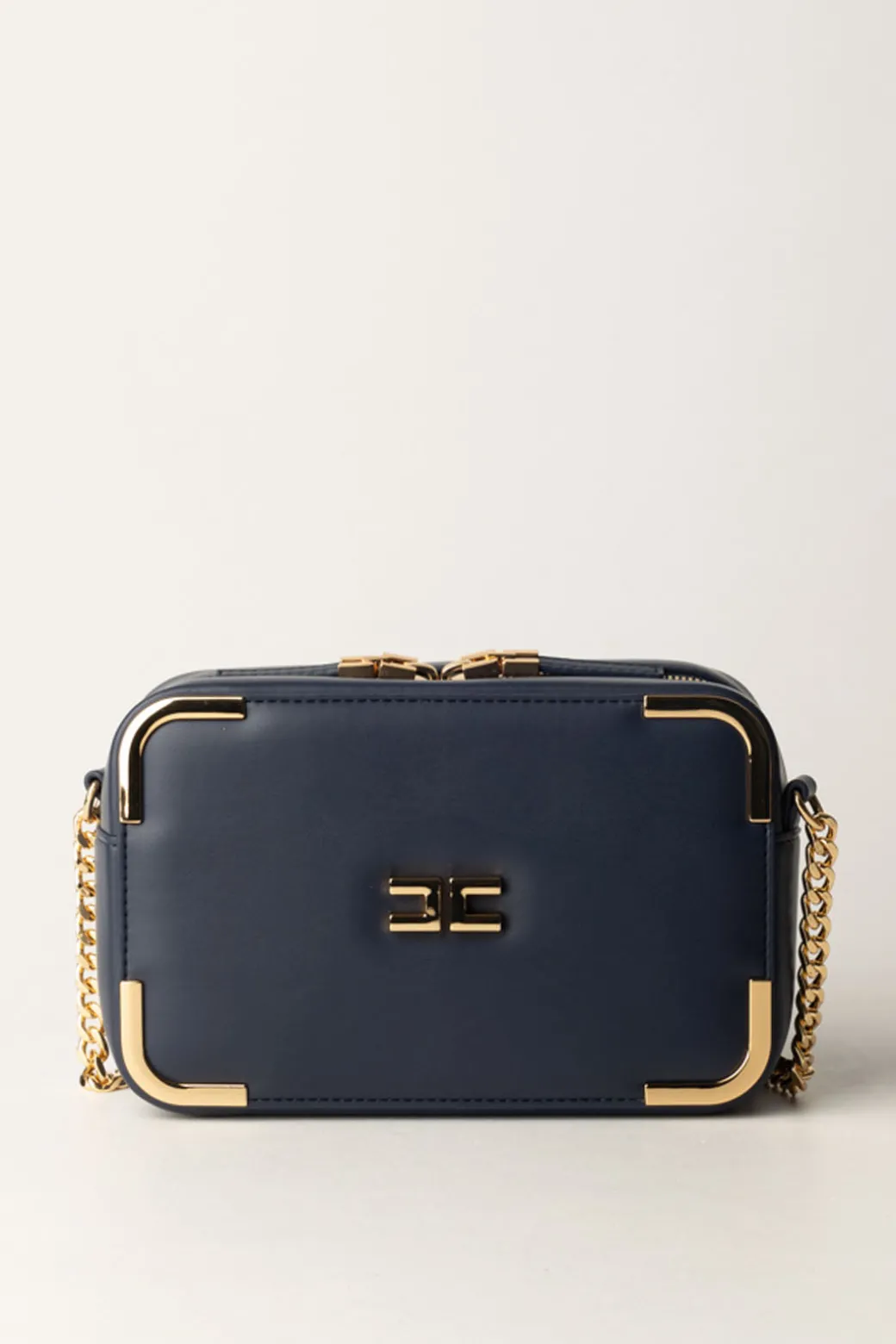 Elisabetta Franchi Borsa a Tracolla con Dettagli In MetalloNAVY