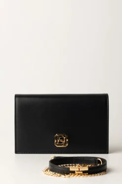 Elisabetta Franchi Borsa a Tracolla In Nappa con Placca LogoNERO