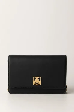 Elisabetta Franchi Borsa a Tracolla con Placca LogataNERO