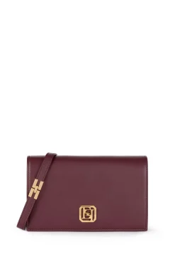 Elisabetta Franchi Borsa a Tracolla In Nappa con Placca LogoROUGE NOIR