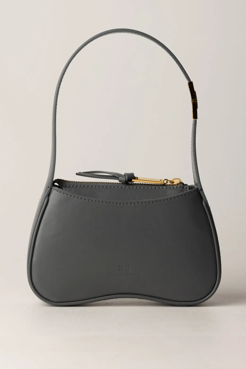 Elisabetta Franchi Borsa Hobo Mini In Nappa LucidaSTEEL