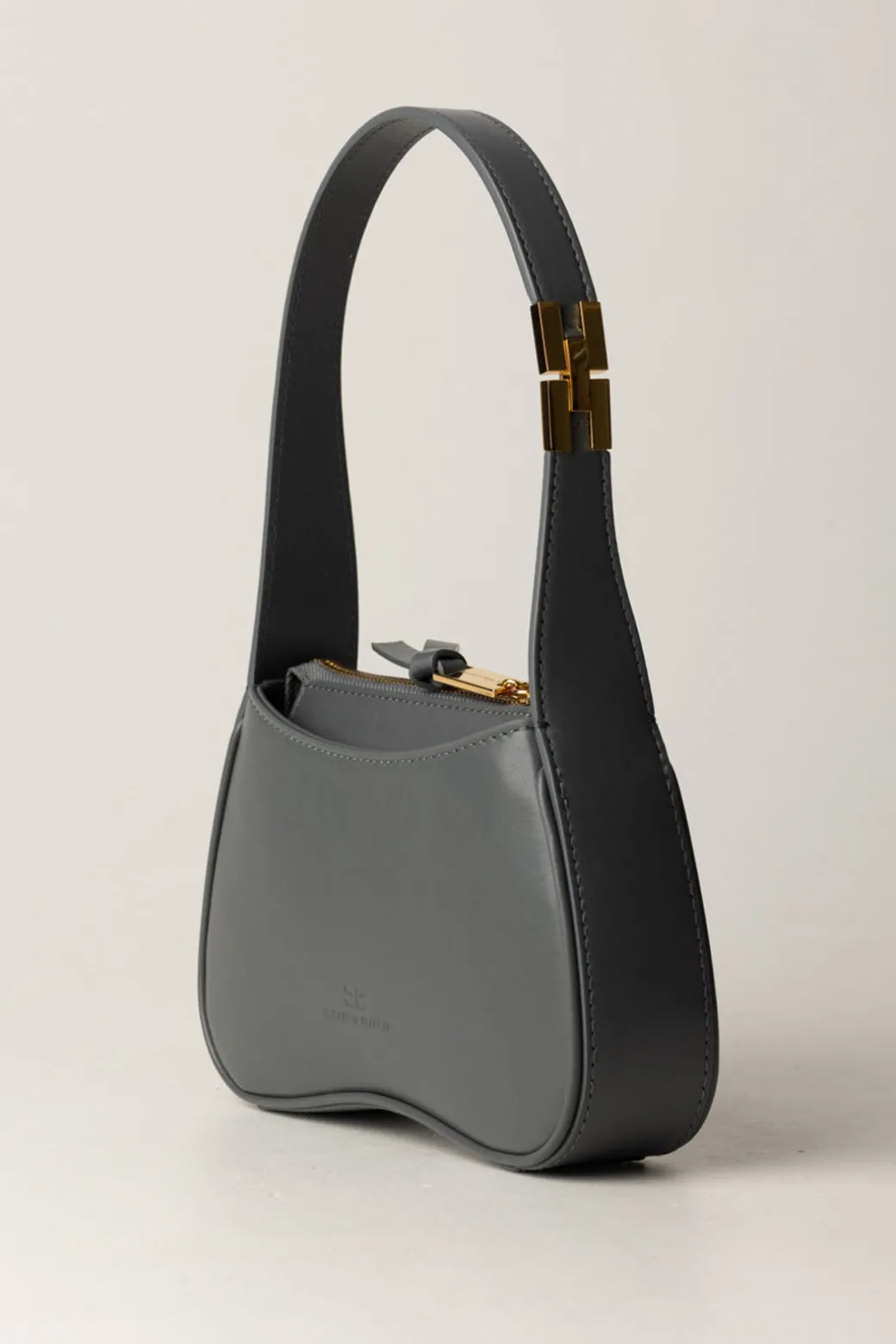 Elisabetta Franchi Borsa Hobo Mini In Nappa LucidaSTEEL