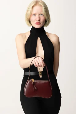 Elisabetta Franchi Borsa Hobo Mini In Nappa LucidaROUGE NOIR