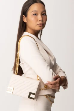 Elisabetta Franchi Borsa Trapuntata Media con LoghiLATTICE