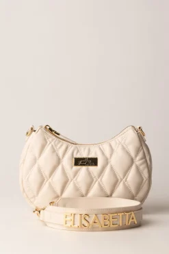 Elisabetta Franchi Borsa Hobo In Tessuto Embossed con LetteringLATTICE