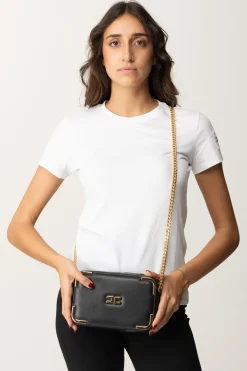 Elisabetta Franchi Borsa a Tracolla con Dettagli In MetalloNERO