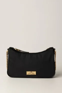 Elisabetta Franchi Borsa con Doppia Tracolla e LogoNERO