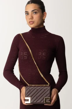 Elisabetta Franchi Borsa Trapuntata Media con LoghiROUGE NOIR