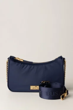 Elisabetta Franchi Borsa con Doppia Tracolla e LogoNAVY