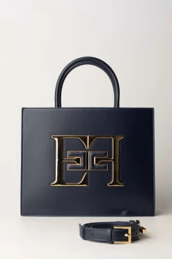 Elisabetta Franchi Borsa a Mano Media con LogoNAVY