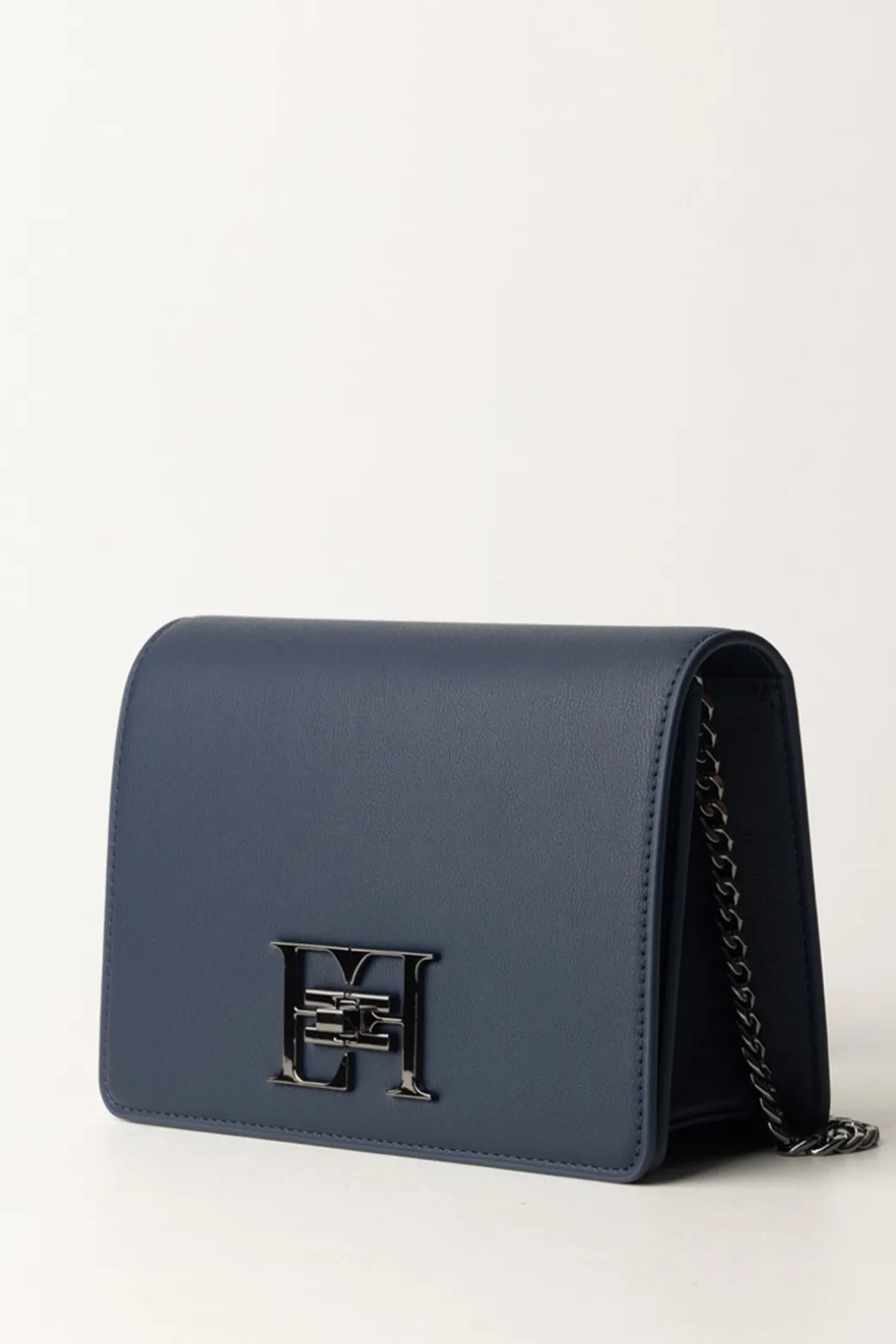 Elisabetta Franchi Borsa a Tracolla con Logo In MetalloNAVY