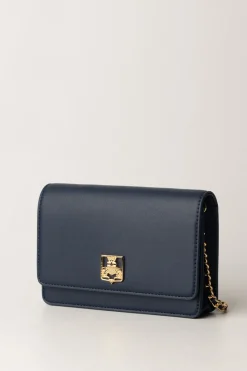 Elisabetta Franchi Borsa a Tracolla con Placca LogataNAVY