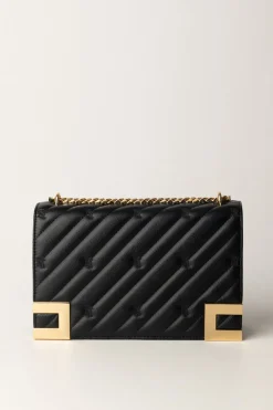 Elisabetta Franchi Borsa Trapuntata Grande con LoghiNERO