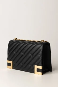 Elisabetta Franchi Borsa Trapuntata Grande con LoghiNERO