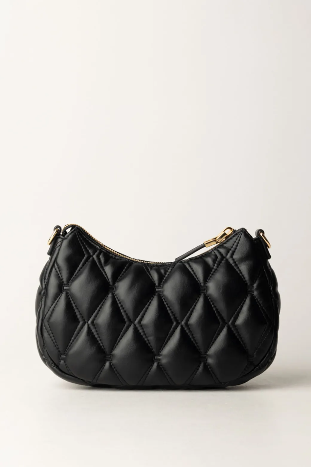 Elisabetta Franchi Borsa Hobo In Tessuto Embossed con LetteringNERO