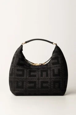 Elisabetta Franchi Borsa Hobo In Tessuto JacquardNERO