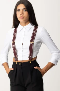 Elisabetta Franchi Bretelle LogateROUGE NOIR