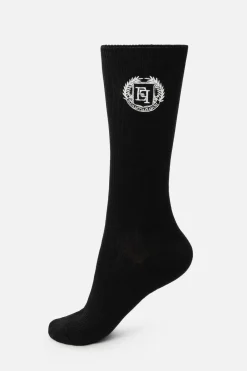 Elisabetta Franchi Calzini In Cashmere con Ricamo LogoNERO/BURRO