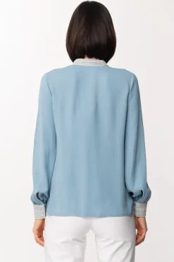 Elisabetta Franchi Camicia con Plastron e Polsi In PizzoCARTA DA ZUCCHERO/BURRO