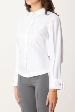 Elisabetta Franchi Camicia con Ricamo Logo StemmaBIANCO