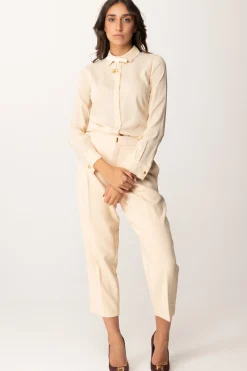 Elisabetta Franchi Camicia con Fiocchetto In SatinCREMA