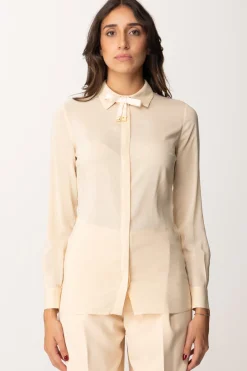 Elisabetta Franchi Camicia con Fiocchetto In SatinCREMA