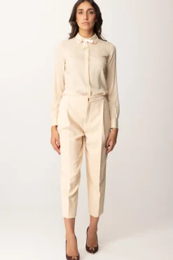 Elisabetta Franchi Camicia con Fiocchetto In SatinCREMA